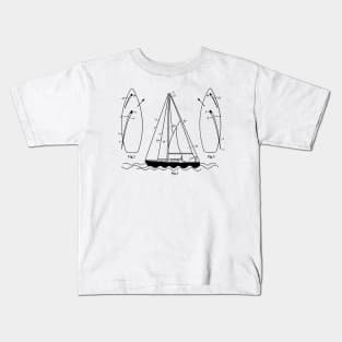 Boat Blueprint Captain Sailing Kids T-Shirt